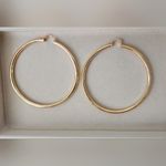 Gold Filled Large Tube Hoop Earrings Hollow and Lightweight Photo 1