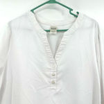 Blair  size XL white v neck dress large eyelet‎ detail at cuffs and lower hem Photo 2