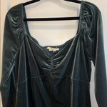 BODEN DARK GREEN VELOUR MIDI DRESS LONG SLEEVE WITH SWEETHEART NECK LINE SIZE 10 Photo 1