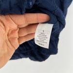 Ophelia Roe  Navy Textured Floral‎ Paisley Puff Sleeve Cropped Blouson Top Photo 5