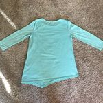 Buttons Baby Blue Quarter Sleeve Top with  Photo 1