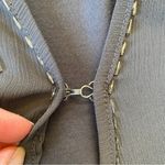 cha cha vente medium gray sleeveless v-neck sheer embellished open front top Photo 6