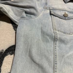 Susan Graver  Regular light blue denim long Jean jacket‎ women’s size XLP Photo 6