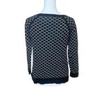 Philosophy  Republic Black White Diamond Argyle Knit Sweater 3/4 Sleeve Size Med Photo 5