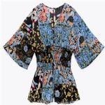ZARA NWT Multicolored Patchwork Floral Printed Shorts Romper Bloggers Fav Photo 8