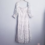 Baltic Born  Fabian Off White And Sage Floral Jacquard Midi Dress Photo 2