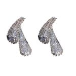 Simple Classic Style Solid Color Inlay Copper Rhinestones Silver Ear Studs Photo 0