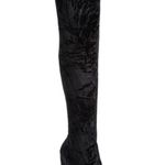 Stuart Weitzman New!  Vidaland Black Stretch Crushed Velvet OTK Boots Sz 9 $995‎ Photo 0