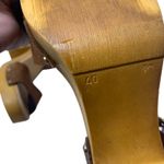 Made in Italy Brown Leather Platform Slingback Sandal Wood Chunky Heel Size 9 Photo 8