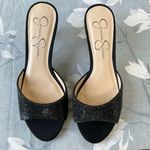 Jessica Simpson Sofiah black beaded slide kitten heels size 8 Photo 0