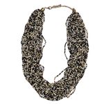 Women’s Beaded White Multi Necklace. Black Photo 1