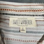 Sweet Wanderer V-Neck Stripe Shirt Dress Size Medium NEW Boho Cottagecore Photo 3