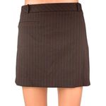 ZARA NEW  Women's Brown Blue Pinstriped Preppy School Girl A-Line Mini Skirt Sz L Photo 0