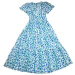 Anthropologie NWT Somerset Maxi in Blue Green Stripe Floral Cotton Tier Dress S Photo 2