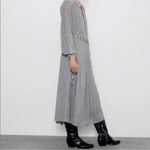 ZARA  Dress with Metallic Thread silver long sleeve with slip size med NWT Photo 7