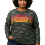 P.J. Salvage  Camo Sweatshirt Green Size 3X Photo 0