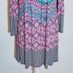 Pink Coconut Boutique Pink Coconut Aqua and Pink Print Mini Dress NWT Sz Large Wedding Guest Dress Photo 3