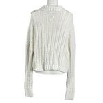 Free People  Size XL Traveler Cable Knit Pullover V Neck Sweater Creme Neutral Photo 3