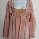 Altar'd State Blush Rosemary Lace Tunic Top Size Small Photo 0