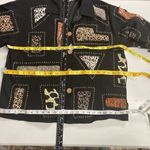 NEW DIRECTION. Woman’s Black Shacket, Size Large, patchworks of animal print Black Photo 3