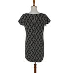 ZARA Knit Mini Dress Small Blue Gold Metallic Short Sleeve Fitted Photo 3