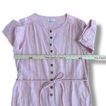 Madewell  Linen Blend Button Front Jumpsuit Pink Short Sleeve Pockets Women’s XL Photo 2