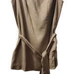 Jessica London Jessica London Sleeveless Blouse Sheath Career Casual Belted Tan 14W Photo 0