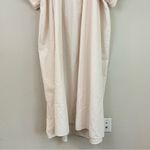 NAP Cream Tie Back Short Puff Sleeves‎ Poplin Oversized Maxi Dress Size Small Photo 4
