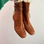 Rouje Paris Liv Camel Leather Wedge Boots Shearling Lined Size 39 Brown Photo 3
