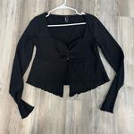 Forever 21  Black Crinkle Long Sleeve Top Photo 7