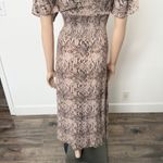 Free Press [] Snake Print Side Slit Crew Neck Flutter Sleeve Midi Dress Sz Large Photo 6