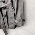 NEW Etam Trench Coat Womens US 12 Gray Double Breasted‎ Belted Stretch Jacket Photo 4