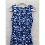 Nine West  Women's Dress Sleeveless Blue V Neck Pleated Drop Waist Size 2 Lined Photo 3