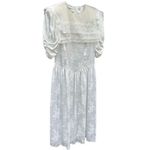 Gunne Sax Vintage  Jessica McClintock White Satin w/ Lace overlay collar wedding Photo 1