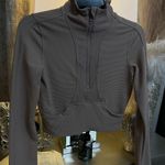 90 Degree Ribbed Half Zip Long Sleeve Crop Top Jacket Size XS Photo 5