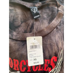 Windsor NEW  Motorcycles Crop Tie Back Tie Dye Short Sleeve Shirt Women's Size XS Photo 4