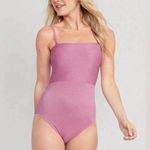 Old Navy Women’s Convertible Metallic Shine Pink One-Piece Swimsuit Size Medium Photo 0