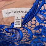 Dress the Population NWOT $198 Cobalt Anna Crochet Lace Sheath Dress S Photo 4