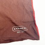 Coach  Brown Drawstring Purse Handbag Dust Bag Pouch Red Trim 13" H x 13.5" W Photo 1