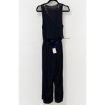 Maison de Papillon Marissa Gold Embellished Jumpsuit Blue Crepe‎ Women's Size M Size M Photo 1