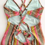 prAna [] Multi-Color Fergusen Cacti Soleil Stripe One-Piece Swimsuit Sz Medium M Photo 12