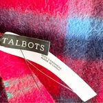 Talbots Red And Blue Tartan Plaid Cashmere Rectangle Scarf Photo 2