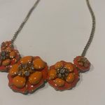 Orange Floral Necklace gold rhinestone NEW fashion Photo 1