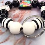 Simply Blessed Mama Wooden Beaded Wristlet Keychain Black Photo 3