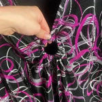 Maggie Barnes Maggie Barns 3X Blouse Geometric Print Pink Black Fairy Rave Stretchy Accordion Photo 2