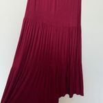 Y2K Burgundy Red Maxi Tiered Peasant  Skirt  Photo 1
