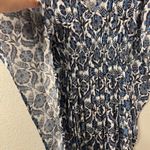Anthropologie  RUJUTA SHETH Marie Cinch Kaftan‎ Dress Blue Lotus Print size M/L Photo 3