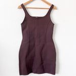 Aritzia Babaton Sculpt Knit Seamed Mini Bodycon Dress in Rich Mocha Brown Photo 1