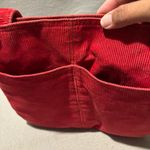 Roxy  Tote Bag Y2k Red Corduroy Front and Back Pockets Double Handle Straps Vtg. Photo 13