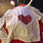 SheIn Long Sleeve Red Heart Print Top Valentine Photo 3